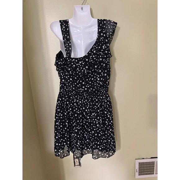 Guess Los Angeles Black Polka Dot Dress Sz 8 Garden Brunch resort Vacation - Picture 8 of 10